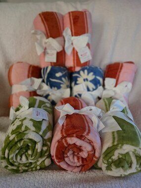 Everyday Living Microfiber Plush Blankets x 9 NWT